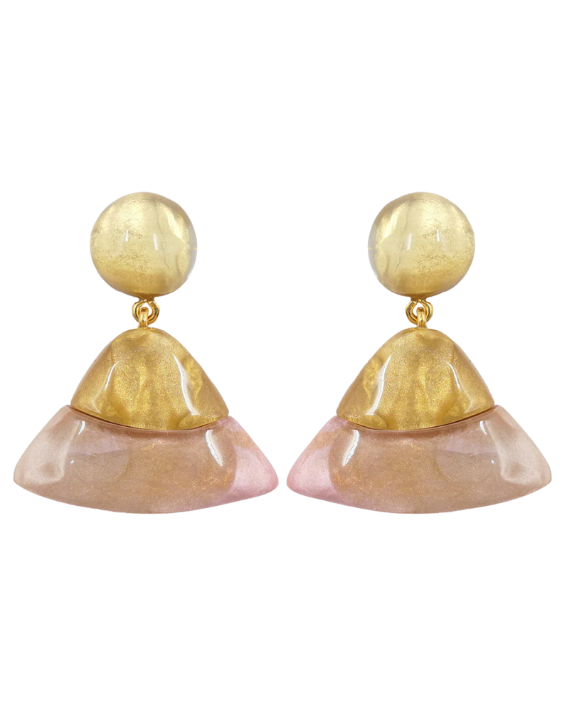 Simone Clip Earrings Rosewood