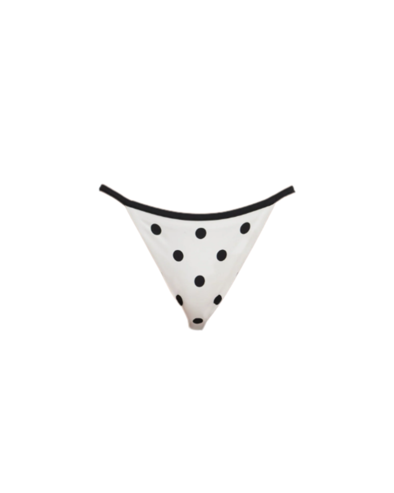 White Polka Dot Bikini Bottoms