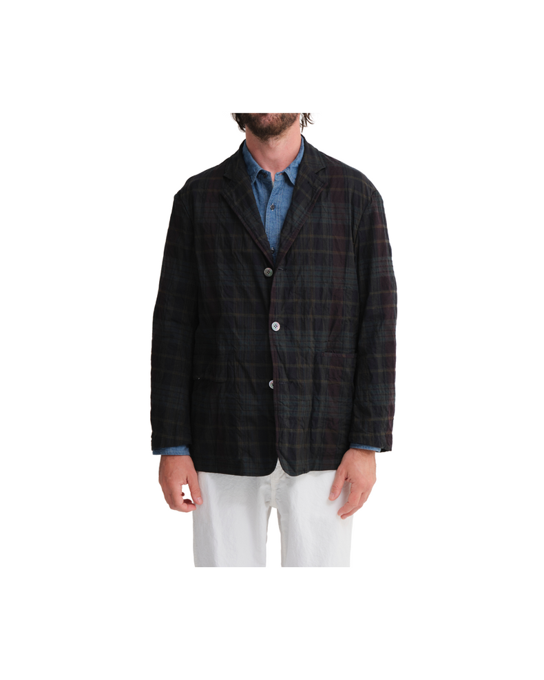 Sumi Ink Madras Check Coverall Jacket