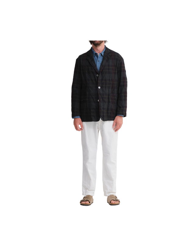 Sumi Ink Madras Check Coverall Jacket