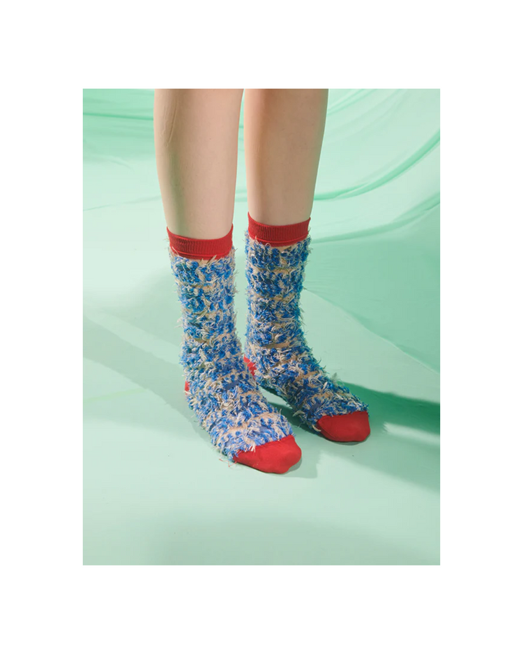 Hairy Handsome Chair Socks Femme Blue Hairy Chair