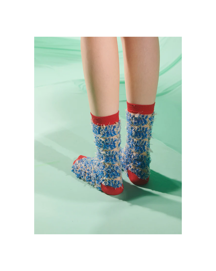 Hairy Handsome Chair Socks Femme Blue Hairy Chair