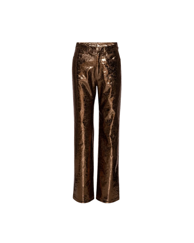 Textured High Waist Pants Toasted Coconut
