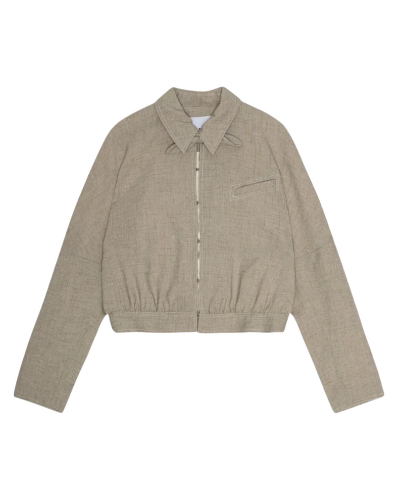 Light Melange Suiting Short Jacket