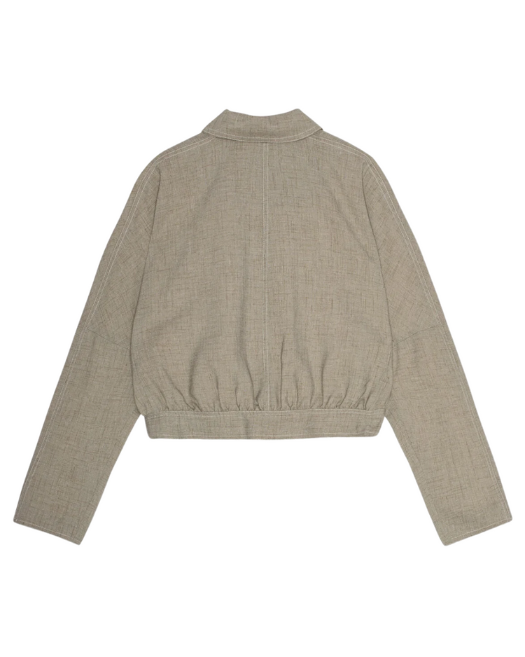 Light Melange Suiting Short Jacket