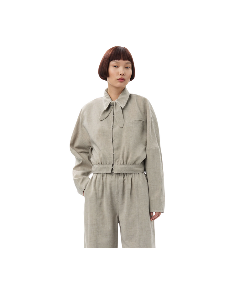 Light Melange Suiting Short Jacket