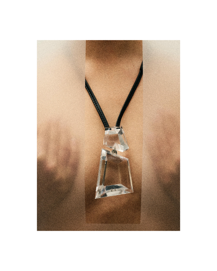 Livia Pendant: Acrylic, Wire, Leather