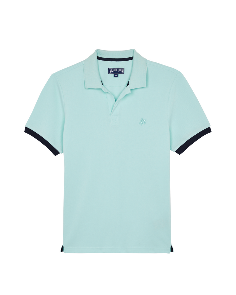 Men Organic Cotton Pique Polo Shirt Solid