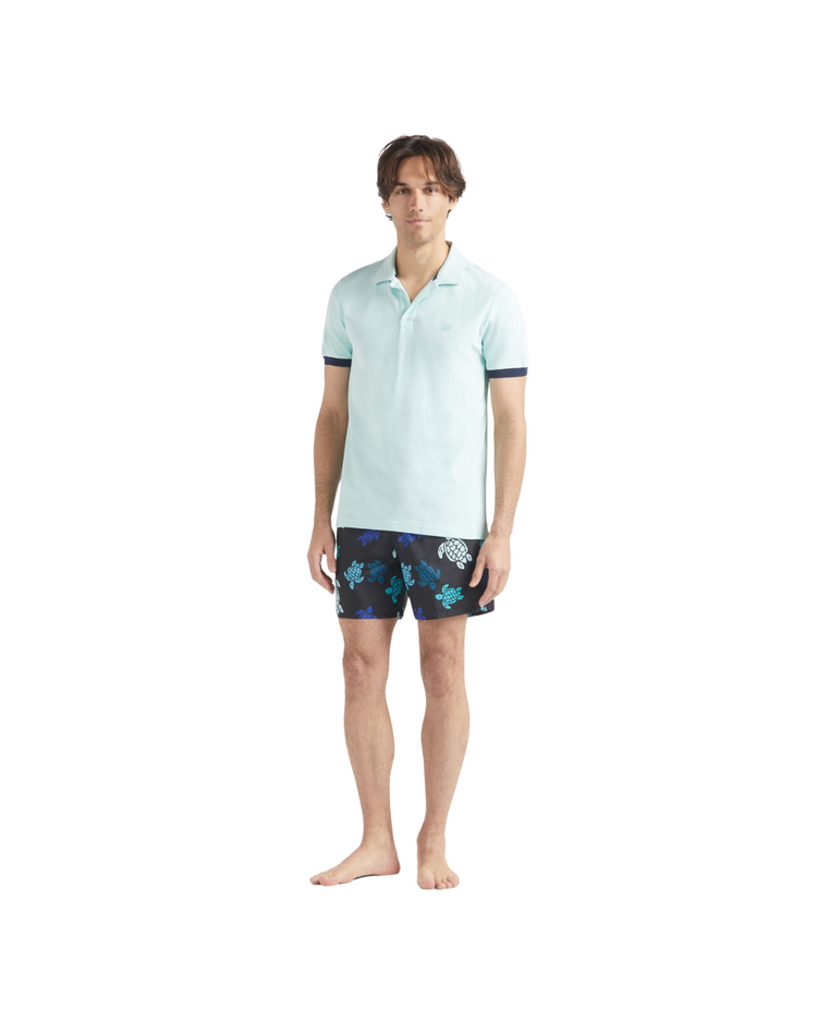 Men Organic Cotton Pique Polo Shirt Solid