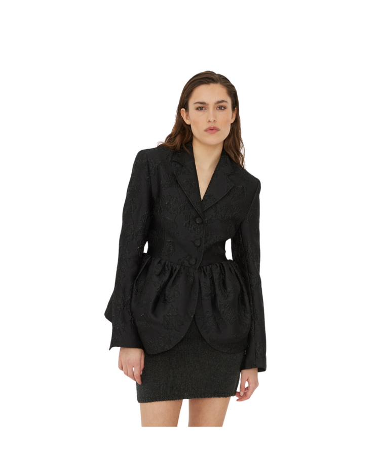 Jacquard Draped Blazer