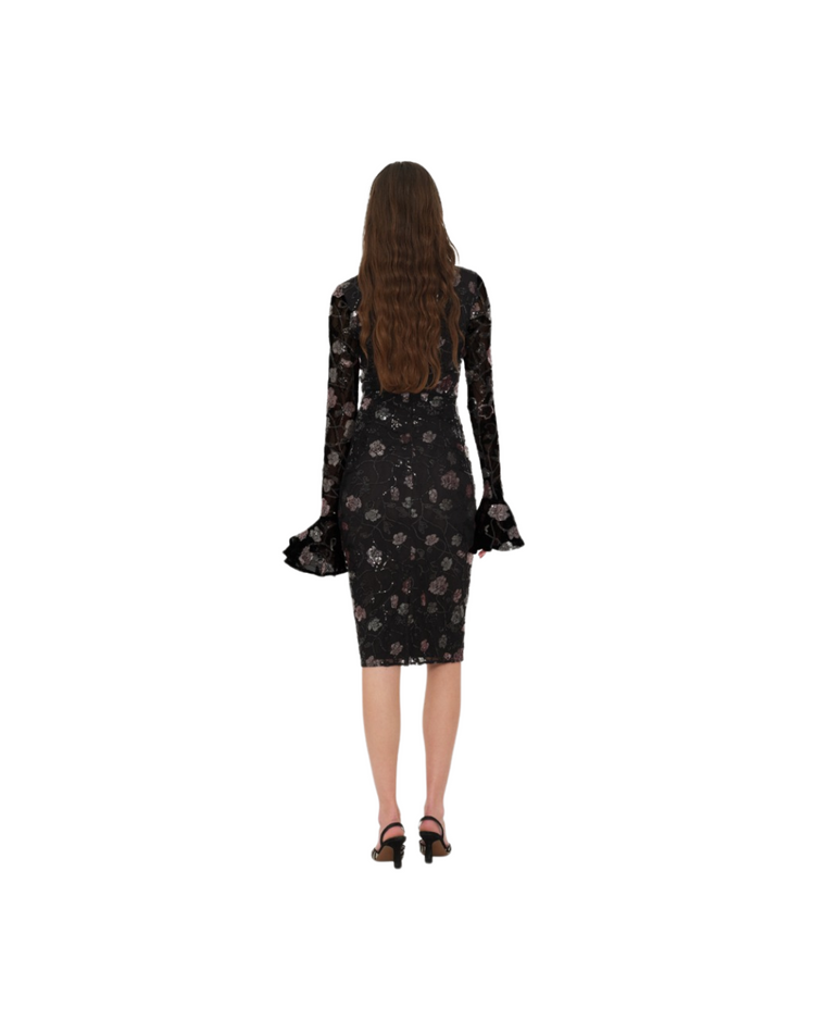 Lace Fitted Midi Dress