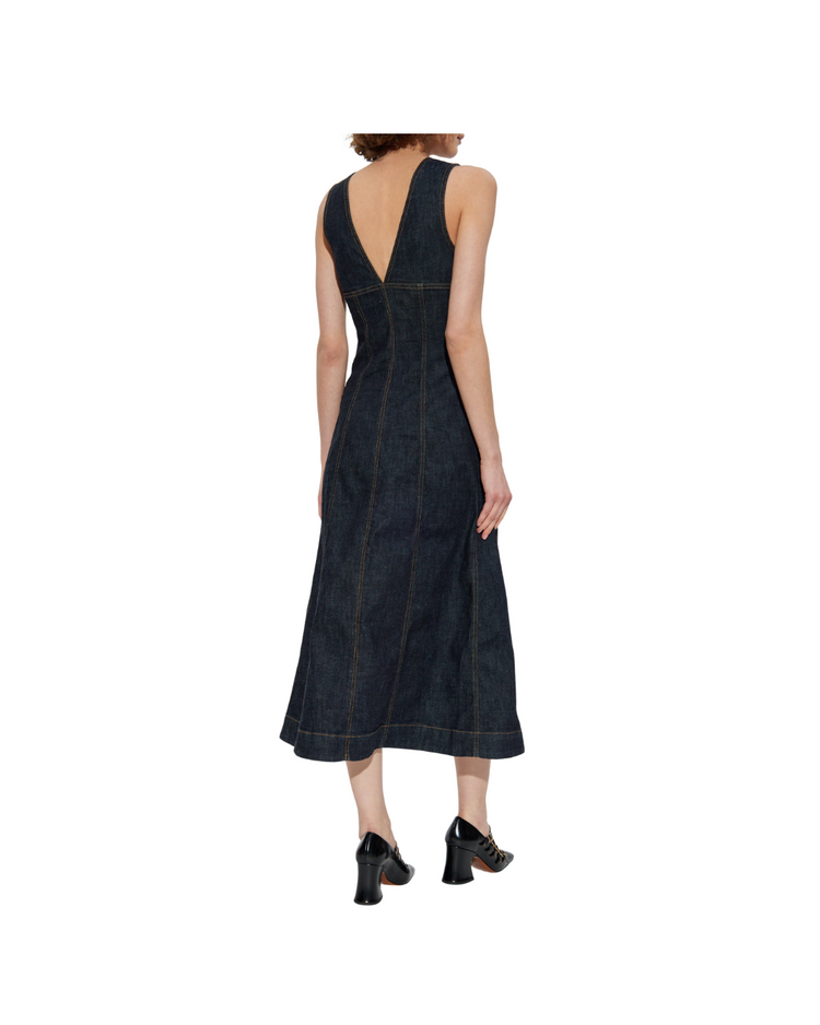 Indigo Denim Midi Dress