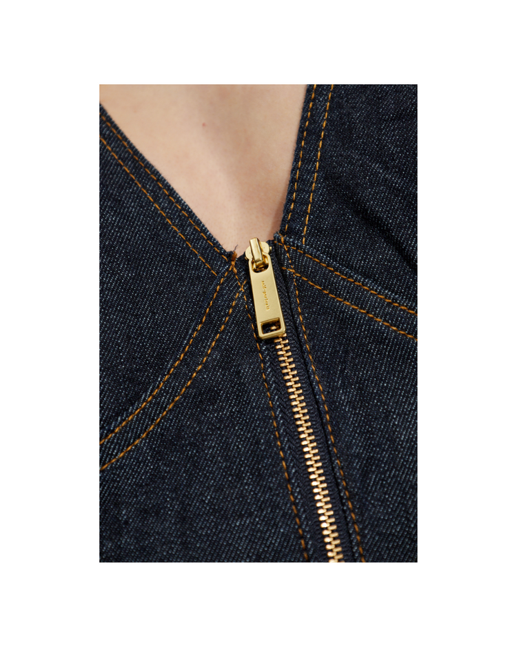 Indigo Denim Midi Dress