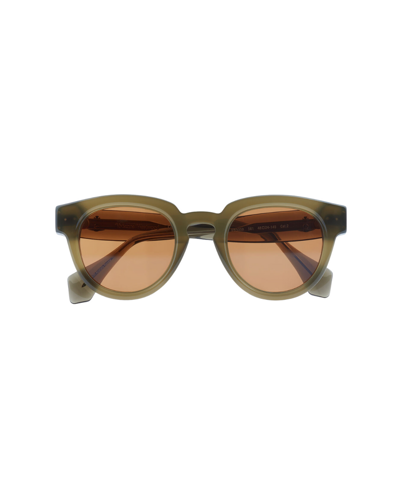 Miller Round Frame Sunglasses Green