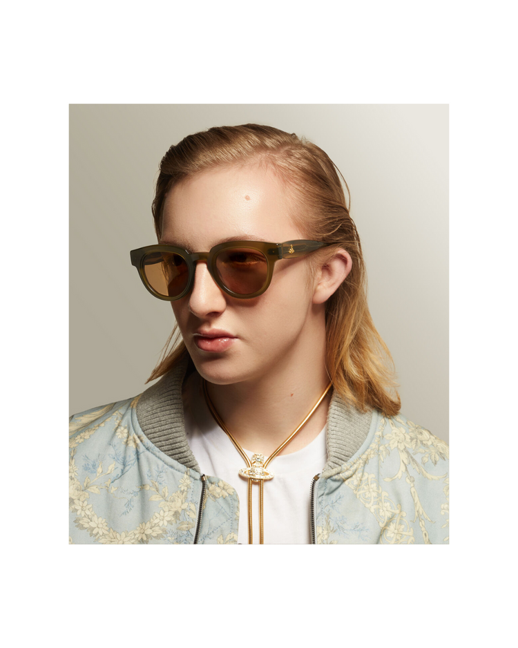 Miller Round Frame Sunglasses Green