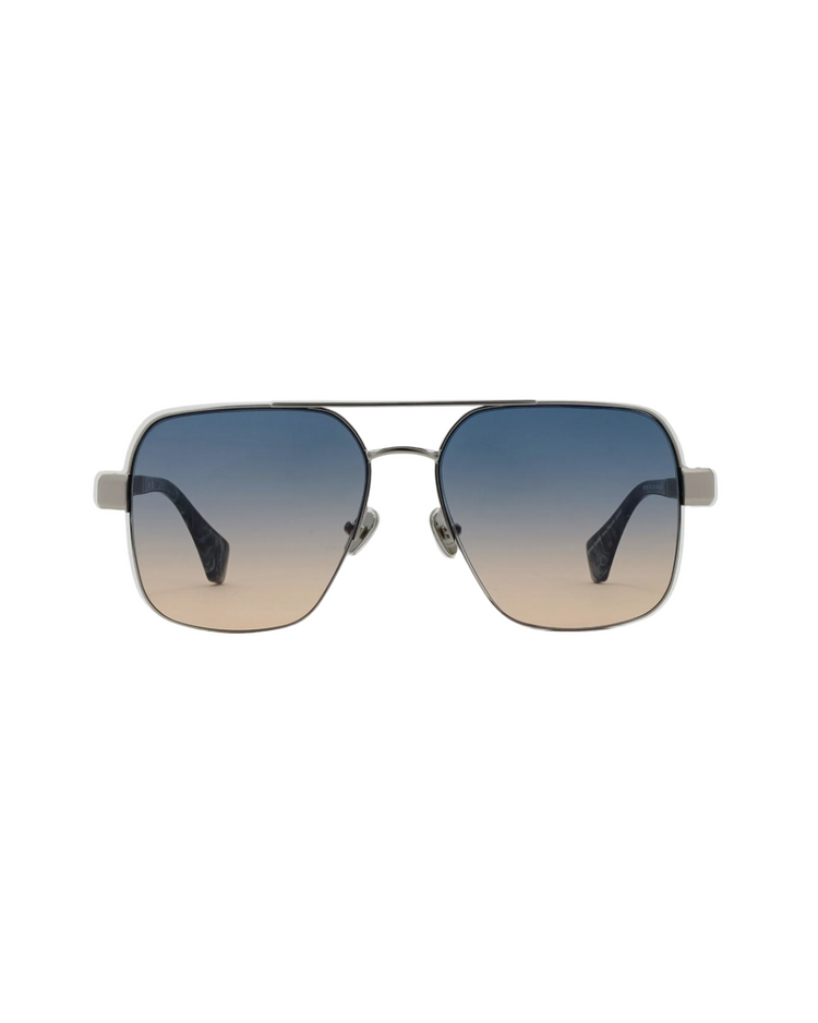 Cowboy Sunglasses Shiny Silver