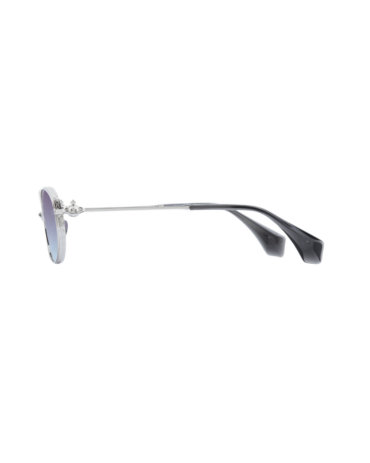 Hardware Orb Oval Sunglasses Shiny Silver