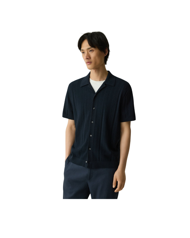 Camp Collar Shirt In Cotton Light Twist