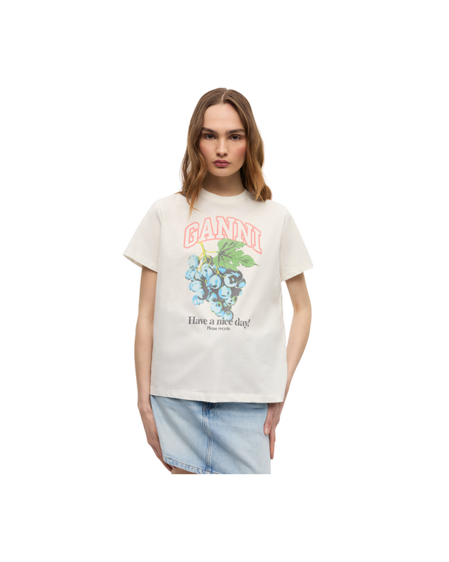 Basic Cotton Jersey Grapes Relaxed T-shirt