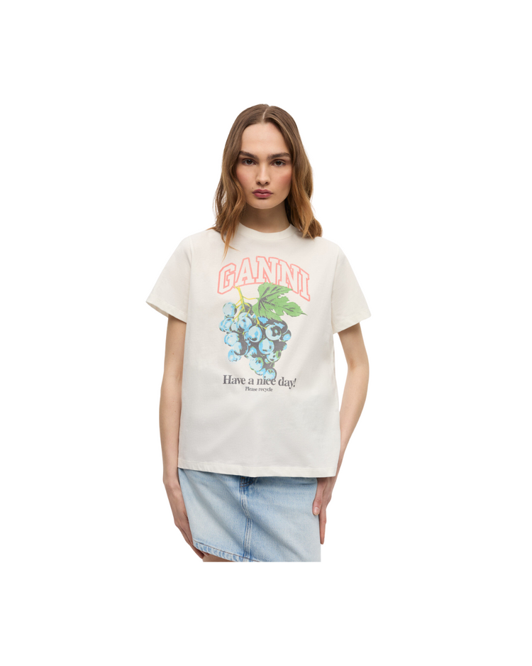 Basic Cotton Jersey Grapes Relaxed T-shirt