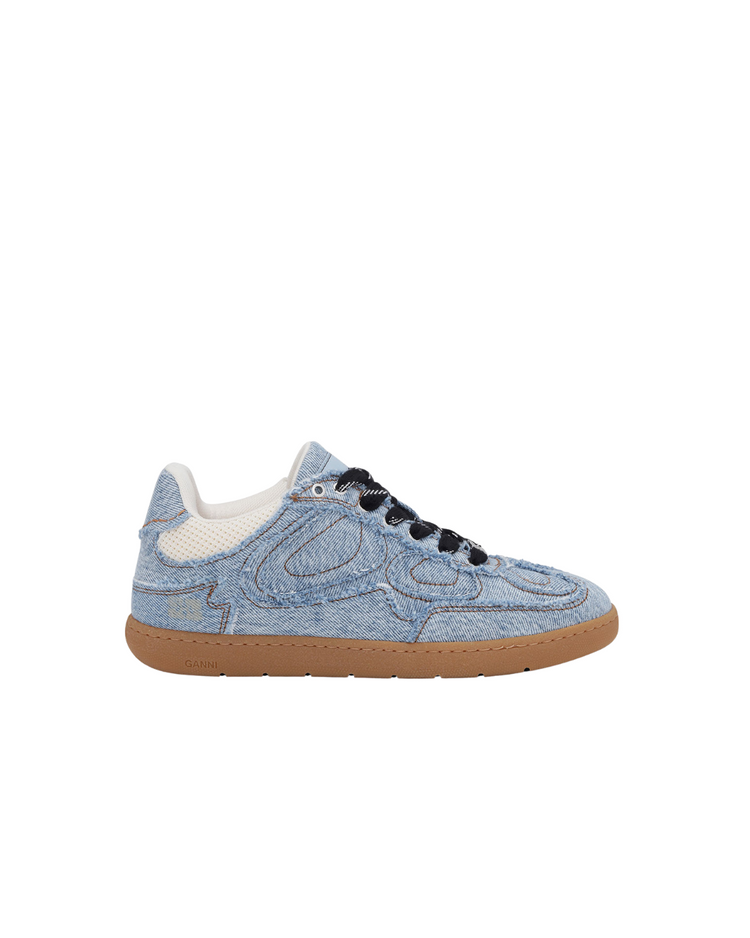 08 Denim Raw Edge Sneakers