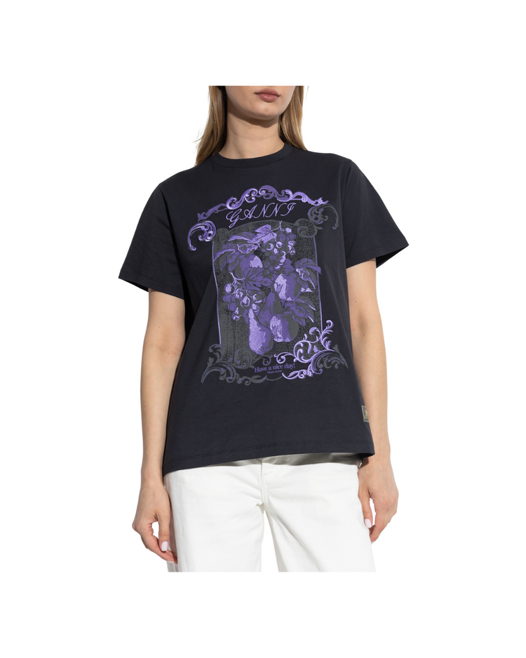 Basic Cotton Jersey Damask Relaxed T-shirt