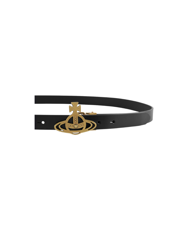 Small Line Orb Buckle Belt / Brass