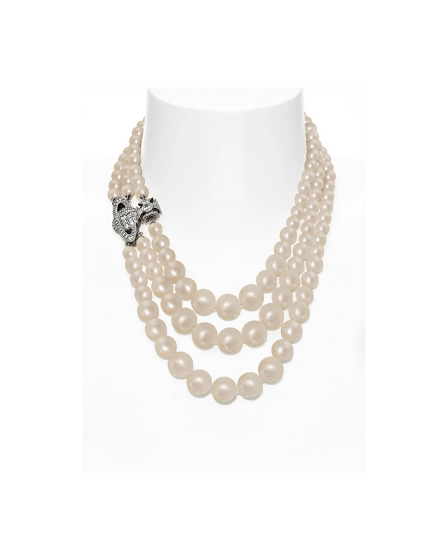 Graziella Three Row Pearl Necklace