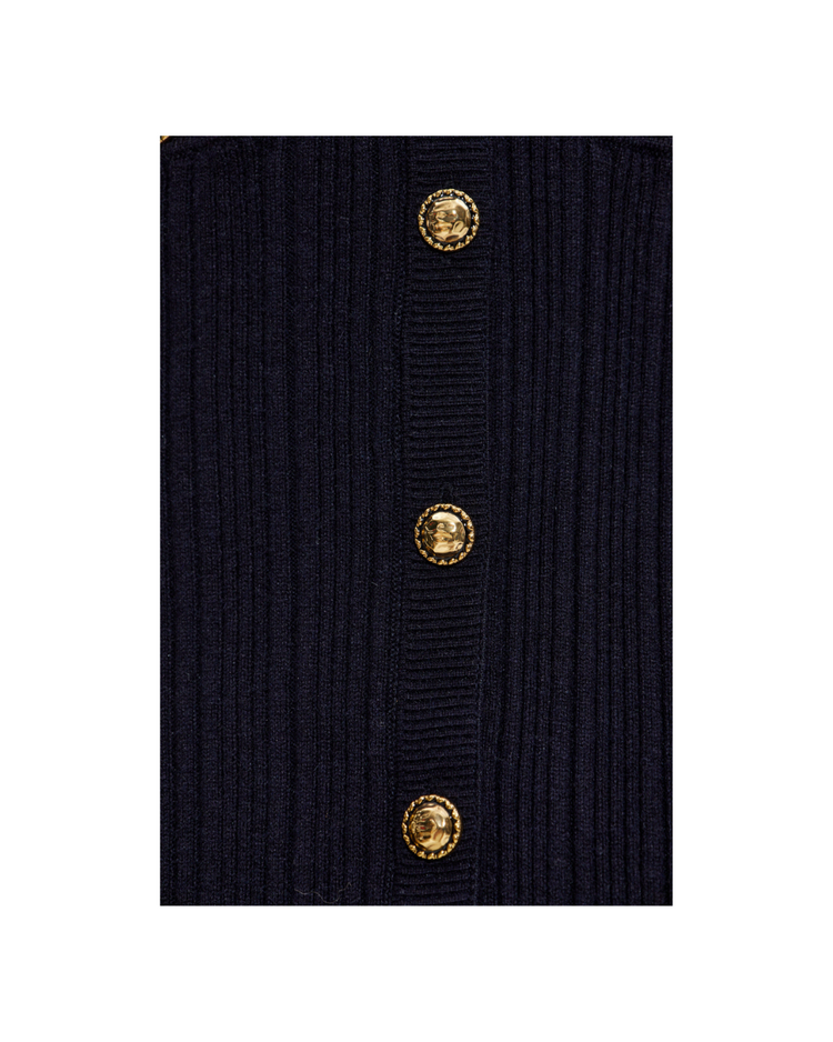 Navy Viscose Knit Mini Dress