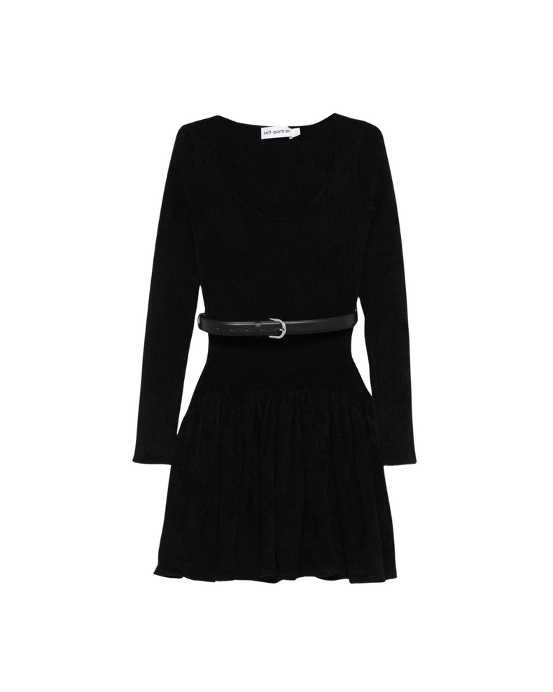 Black Chenille Knit Dress