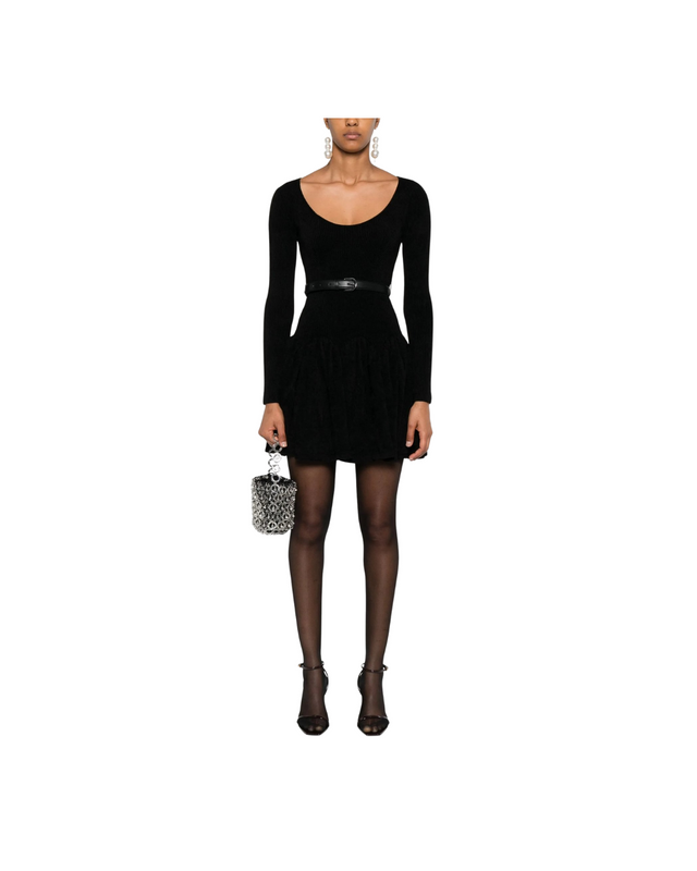 Black Chenille Knit Dress