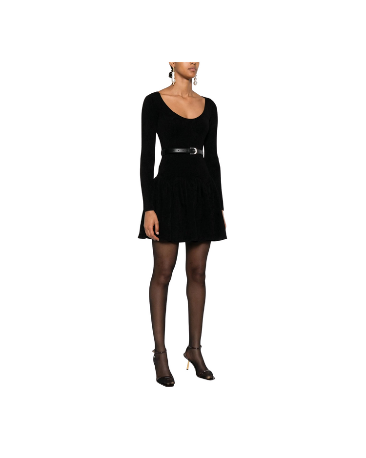 Black Chenille Knit Dress