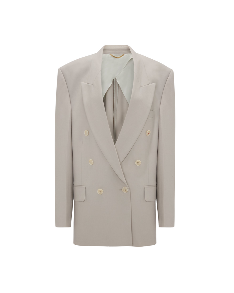 Relaxed Double Breasted Jacket In Pumice