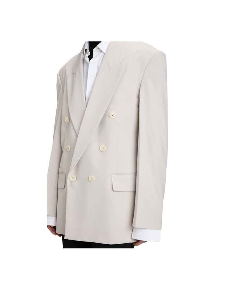 Relaxed Double Breasted Jacket In Pumice