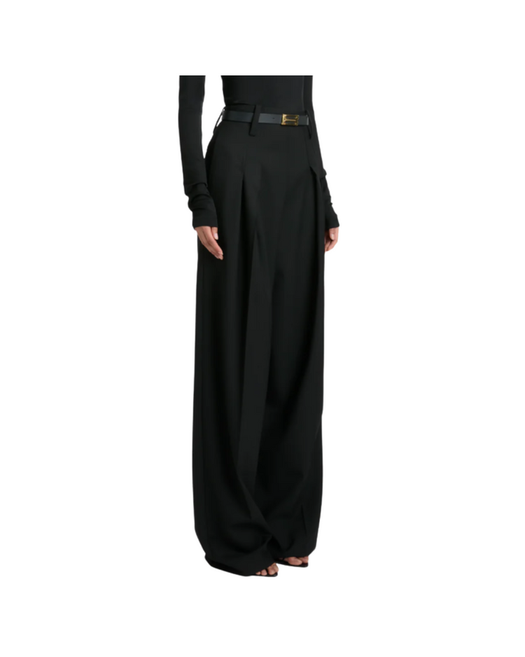 High Waisted Cinched Trouser In Black