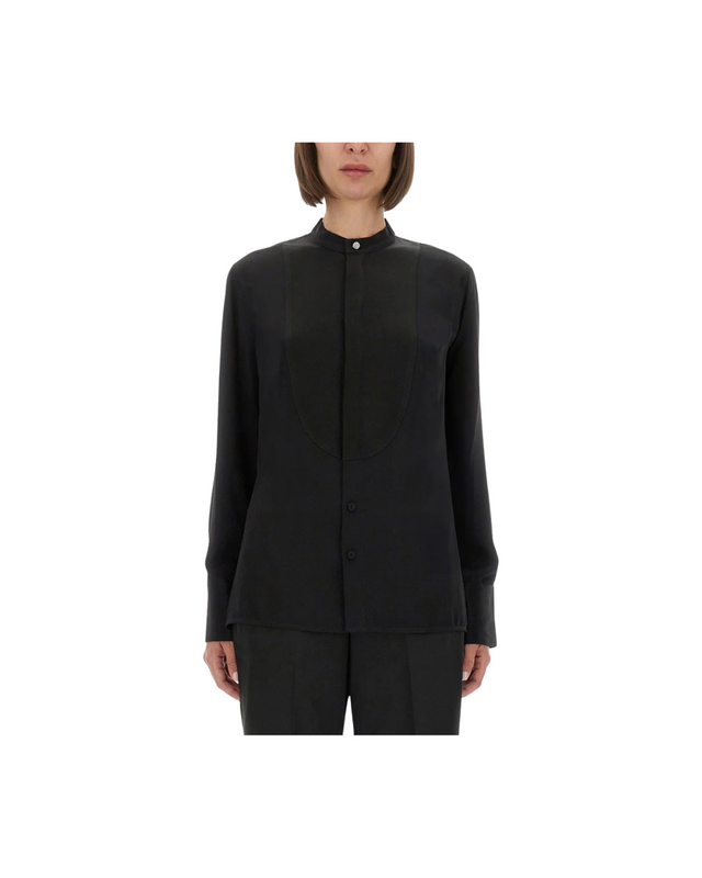 Bib Detail Blouse In Black