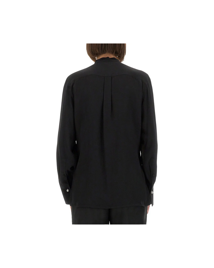 Bib Detail Blouse In Black