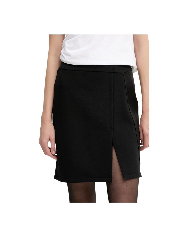 Contrast Detail Mini Skirt In Black
