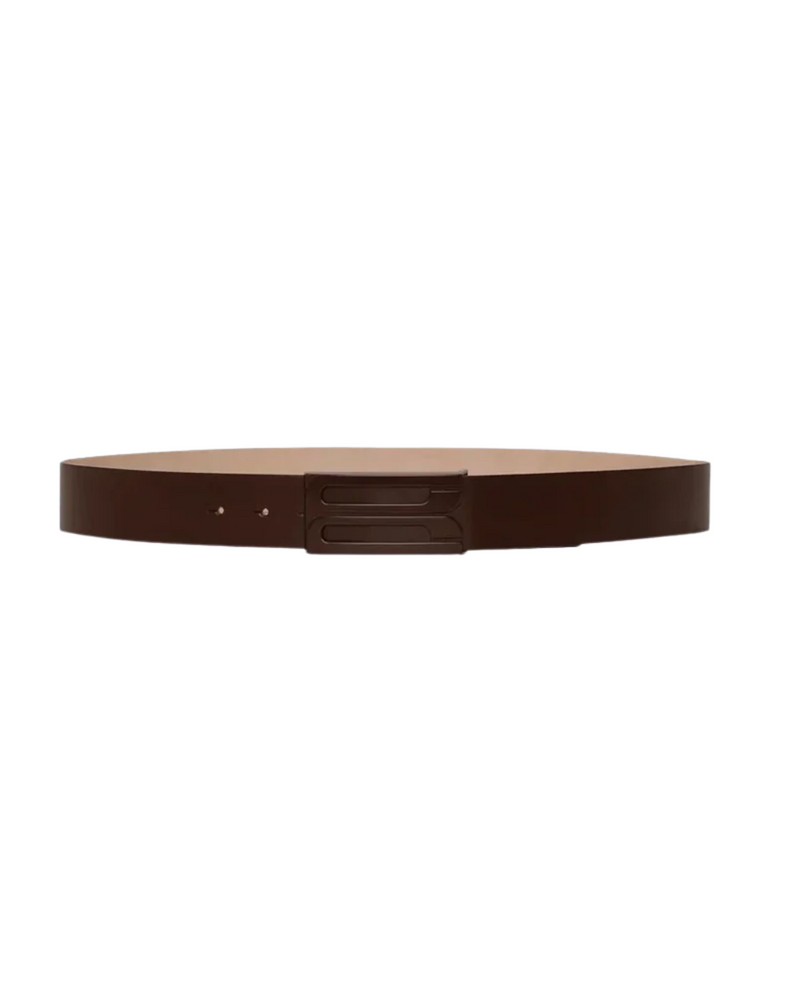 Tonal Jumbo Frame Belt In Dark Brown