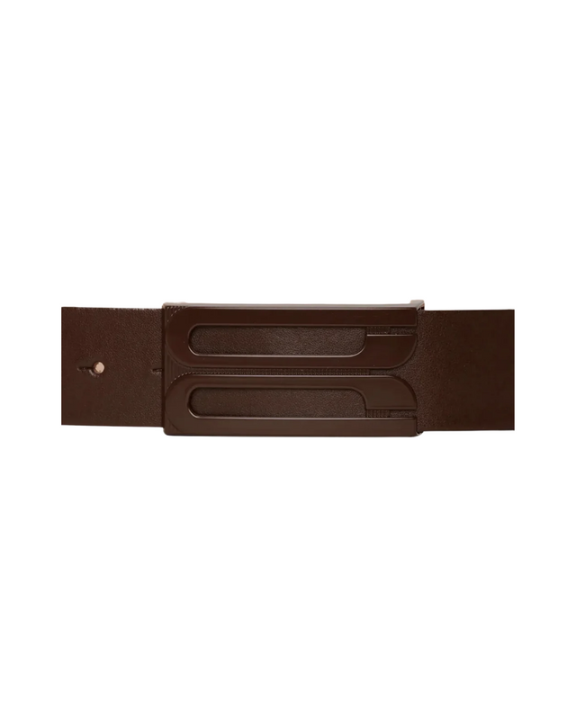 Tonal Jumbo Frame Belt In Dark Brown