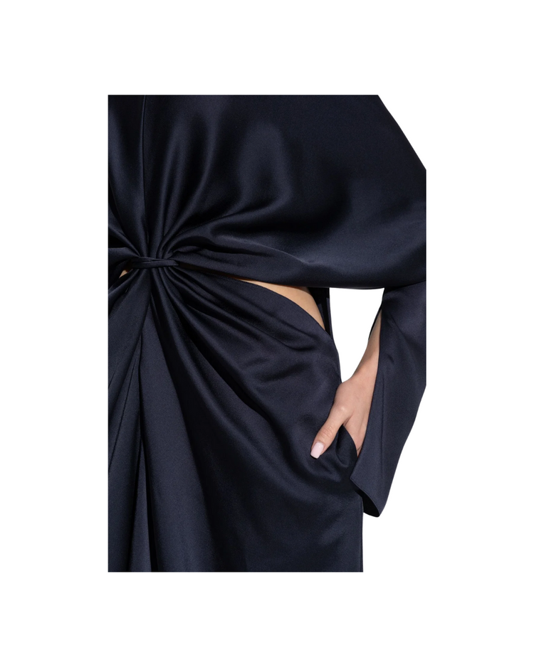 Satin Twist Gown Dress