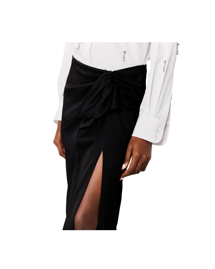 Knotted Asymmetric Midi Skirt