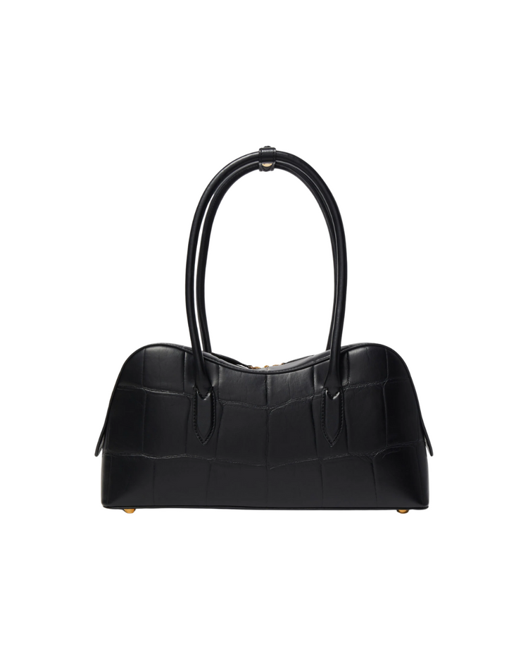 Ryder Crocodile-Embossed Shoulder Bag