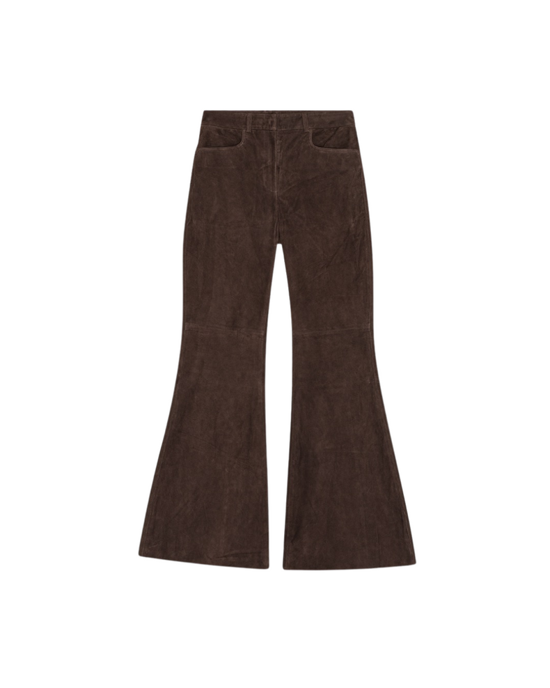 Flared Suede Pants
