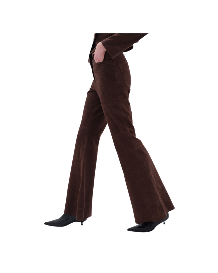 Flared Suede Pants