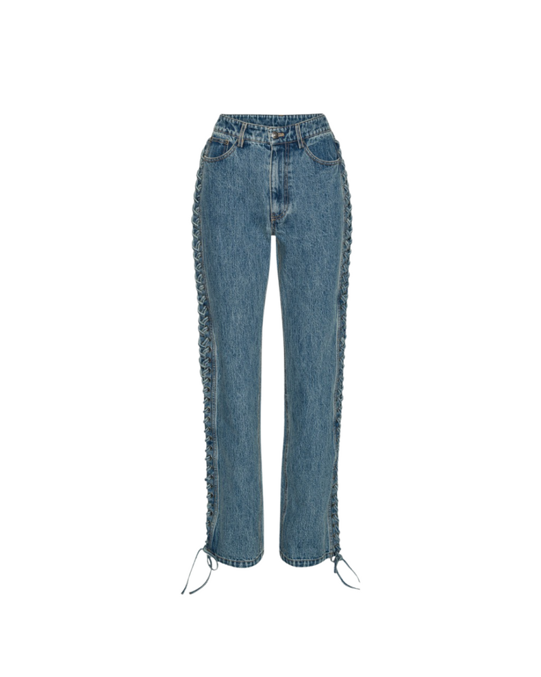 Laced Straight Leg Jeans