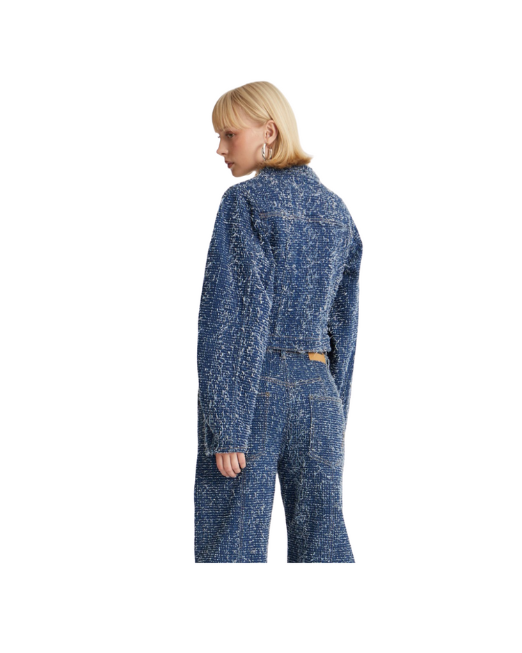 Round Sleeve Denim Jacket