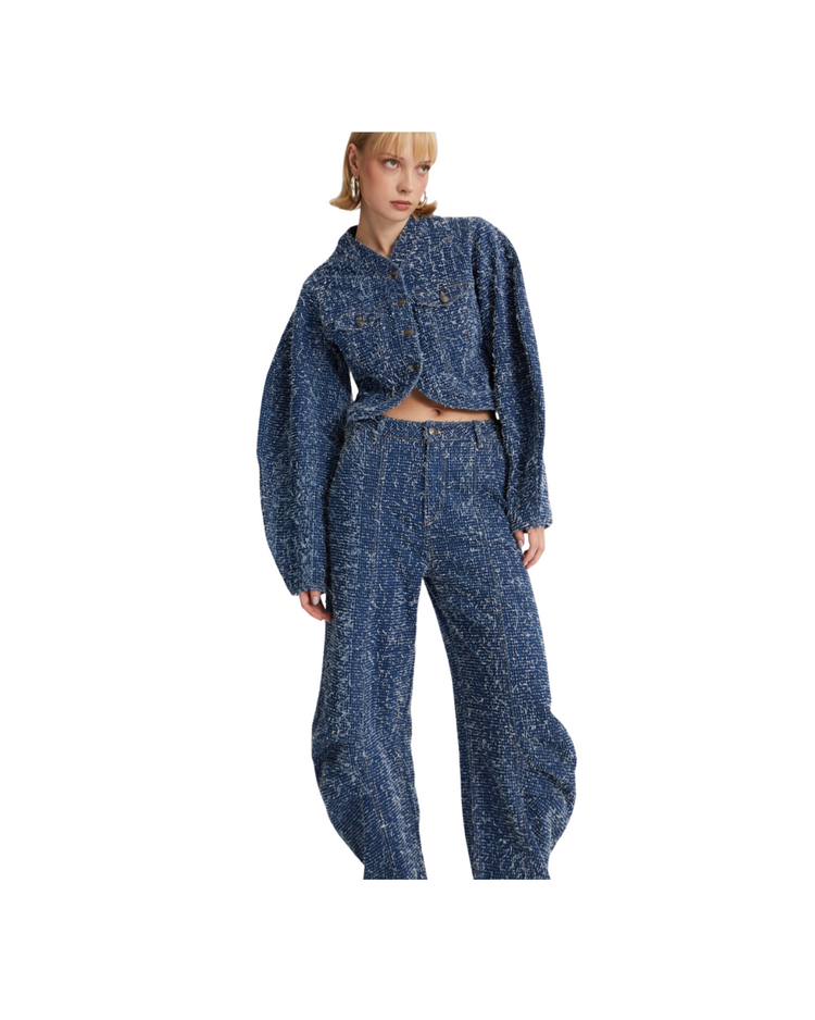 Round Sleeve Denim Jacket