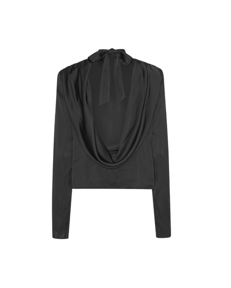 Satin Drapy Back Top