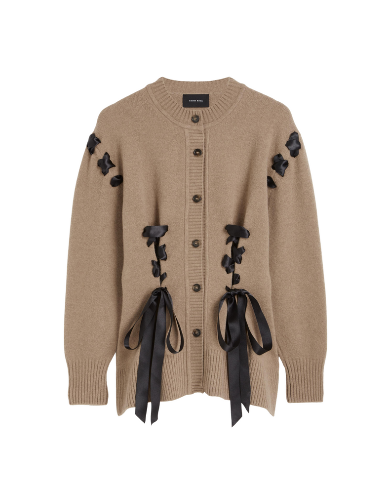 Sculpted Ribbon Corset Cardigan